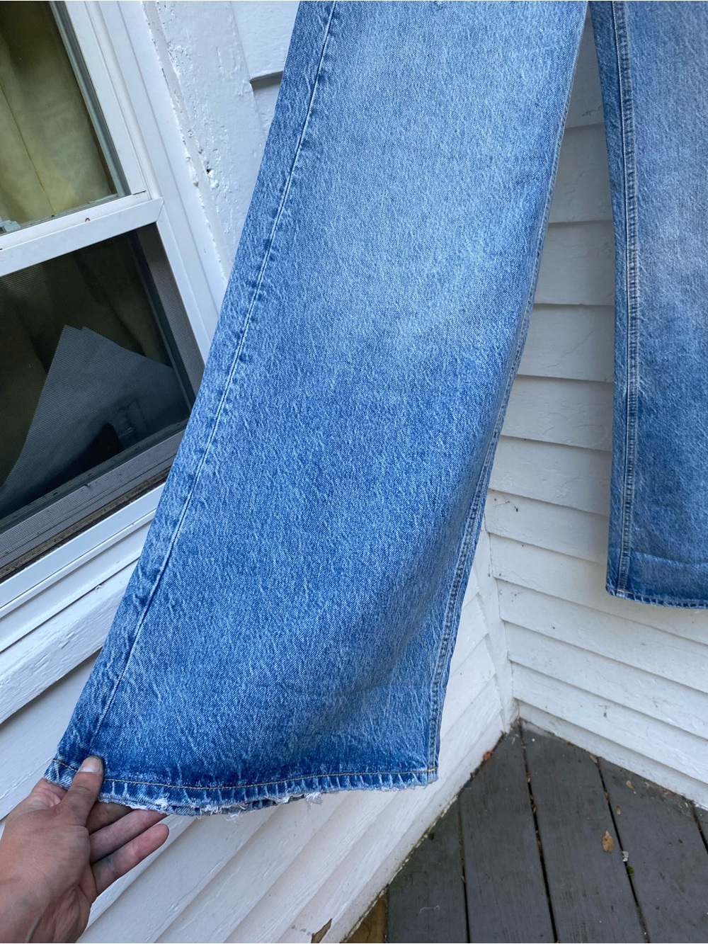 We The Free High Rise Blue Jeans Elephant Flare Bell Wide Leg Bottoms - Picture 3 of 10